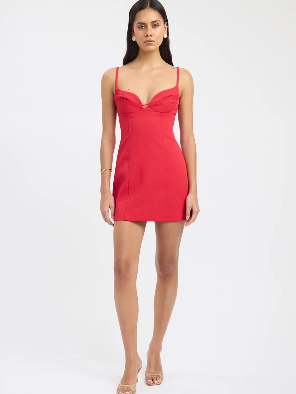 Kookai Oyster Red Spaghetti Strap Mini Dress
